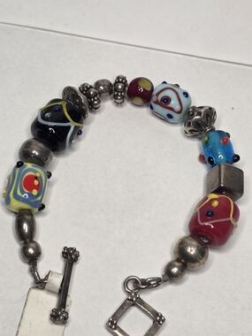 Silpada Multicolor Glass & Silver Bead Bracelet